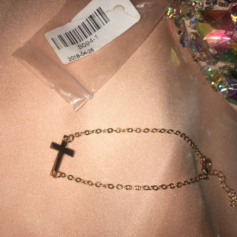 Ankle cross bracelet